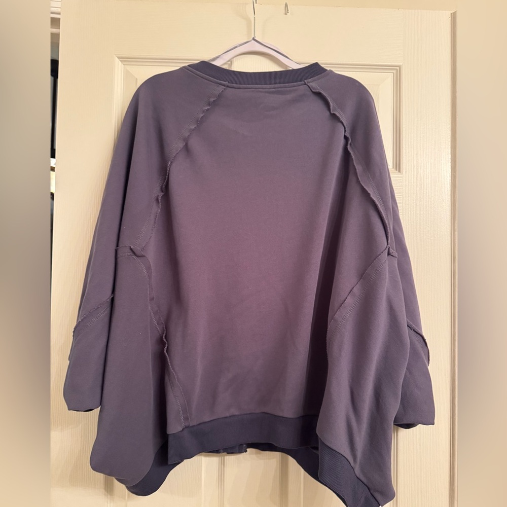 Women's Oversized Button-Front Cardigan Sweater - Slate Blue - Picture 2 of 7